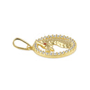 Solid 14K Gold Dragon Amulet CZ Pendant