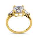 Solid 14K Yellow Gold Asscher Cut CZ Engagement Ring