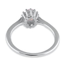 Sterling Silver Oval Iridescent Rainbow Halo CZ Ring