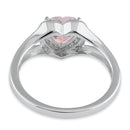 Sterling Silver Heart Shape Iridescent Rainbow CZ Ring