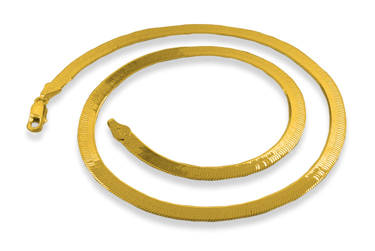 Gold Plated Sterling Silver Magic Herringbone Chain 4.45MM
