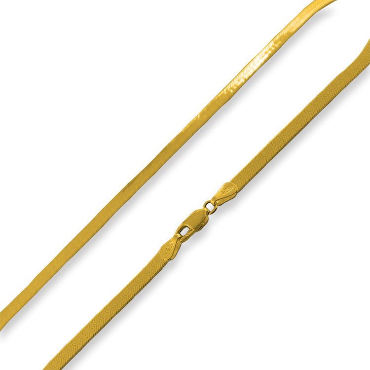 Gold Plated Sterling Silver Magic Herringbone Chain 4.45MM