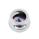 Sterling Silver Round Rainbow Topaz CZ Pendant