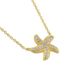 Solid 14K Gold Starfish Diamond Necklace