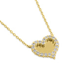 Solid 14K Gold Mirrored Heart Diamond Necklace