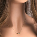 Solid 14K Gold LOVE Diamond Necklace