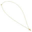 Solid 14K Gold Twisted Cross Diamond Necklace