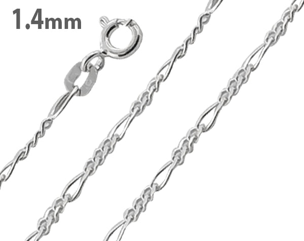 Sterling Silver Figaro Chain 1.4mm