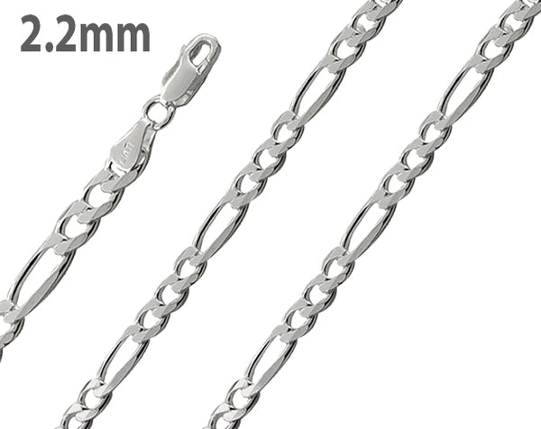 Sterling Silver Figaro Chain 2.2mm
