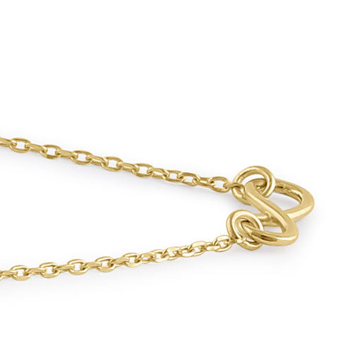 Solid 14K Yellow Gold Trendy Infinity Necklace