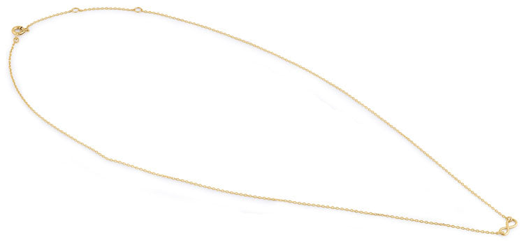 Solid 14K Yellow Gold Trendy Infinity Necklace