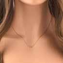 Solid 14K Yellow Gold Trendy Infinity Necklace