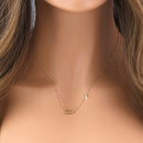Solid 14K Yellow Gold "Love" and Dangling Heart Charm Necklace