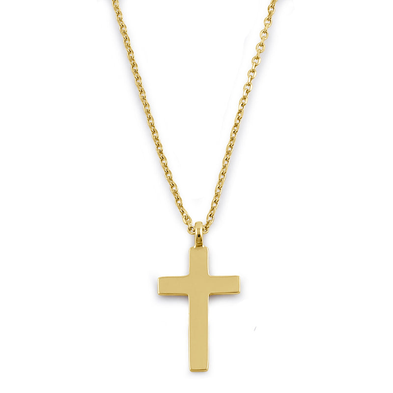 Solid 14K Yellow Gold Triangle Necklace