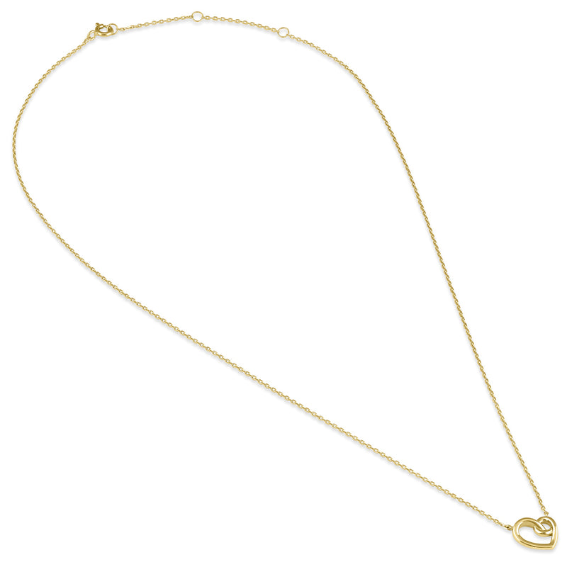 Solid 14K Gold Knotted Heart Necklace