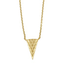 Solid 14K Gold Diamond Cut Triangle Necklace