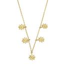 Solid 14K Gold Flower Charm Necklace