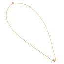 Solid 14K Yellow Gold CZ Double Cross Necklace
