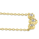 Solid 14K Yellow Gold CZ Triple Circle Necklace