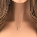 Solid 14K Yellow Gold Hamsa CZ Necklace