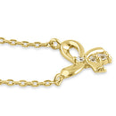 Solid 14K Yellow Gold Bow CZ Necklace