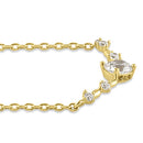 Solid 14K Yellow Gold Trendy V CZ Necklace