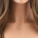Solid 14K Gold Elegant Royal Marquise with Clear CZ Necklace