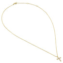 Solid 14K Gold Cross with Clear CZ Necklace