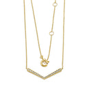 Solid 14K Chevron CZ Necklace