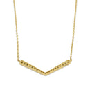 Solid 14K Chevron CZ Necklace