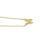 Solid 14K Gold Butterfly CZ Necklace
