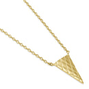 Solid 14K Gold Diamond Cut Triangle Necklace