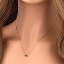 Solid 14K Gold Evil Eye Blue Sapphire CZ Necklace