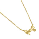 Solid 14K Gold Bow CZ Necklace