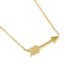 Solid 14K Gold Arrow CZ Necklace