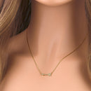 Solid 14K Gold Arrow CZ Necklace