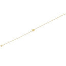 Solid 14K Yellow Gold Faceted Heart Lock Bracelet
