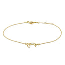 Solid 14K Yellow Gold Moon and Stars Bracelet