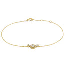Solid 14K Yellow Gold CZ Halo Bracelet
