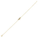 Solid 14K Yellow Gold CZ Halo Bracelet