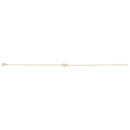 Solid 14K Yellow Gold CZ Heart Bracelet