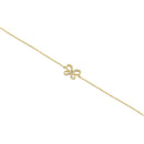 Solid 14K Yellow Gold CZ Butterfly Bracelet