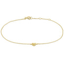Solid 14K Yellow Gold Heart with CZ Bracelet