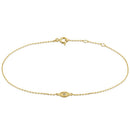 Solid 14K Yellow Gold Evil Eye CZ Bracelet