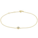 Solid 14K Yellow Gold Round CZ Bracelet