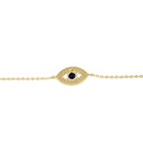Solid 14K Gold Evil Eye CZ Bracelet