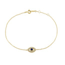 Solid 14K Gold Evil Eye CZ Bracelet