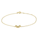 Solid 14K Gold Social Butterfly CZ Bracelet