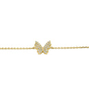 Solid 14K Gold Social Butterfly CZ Bracelet
