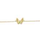 Solid 14K Gold Social Butterfly CZ Bracelet